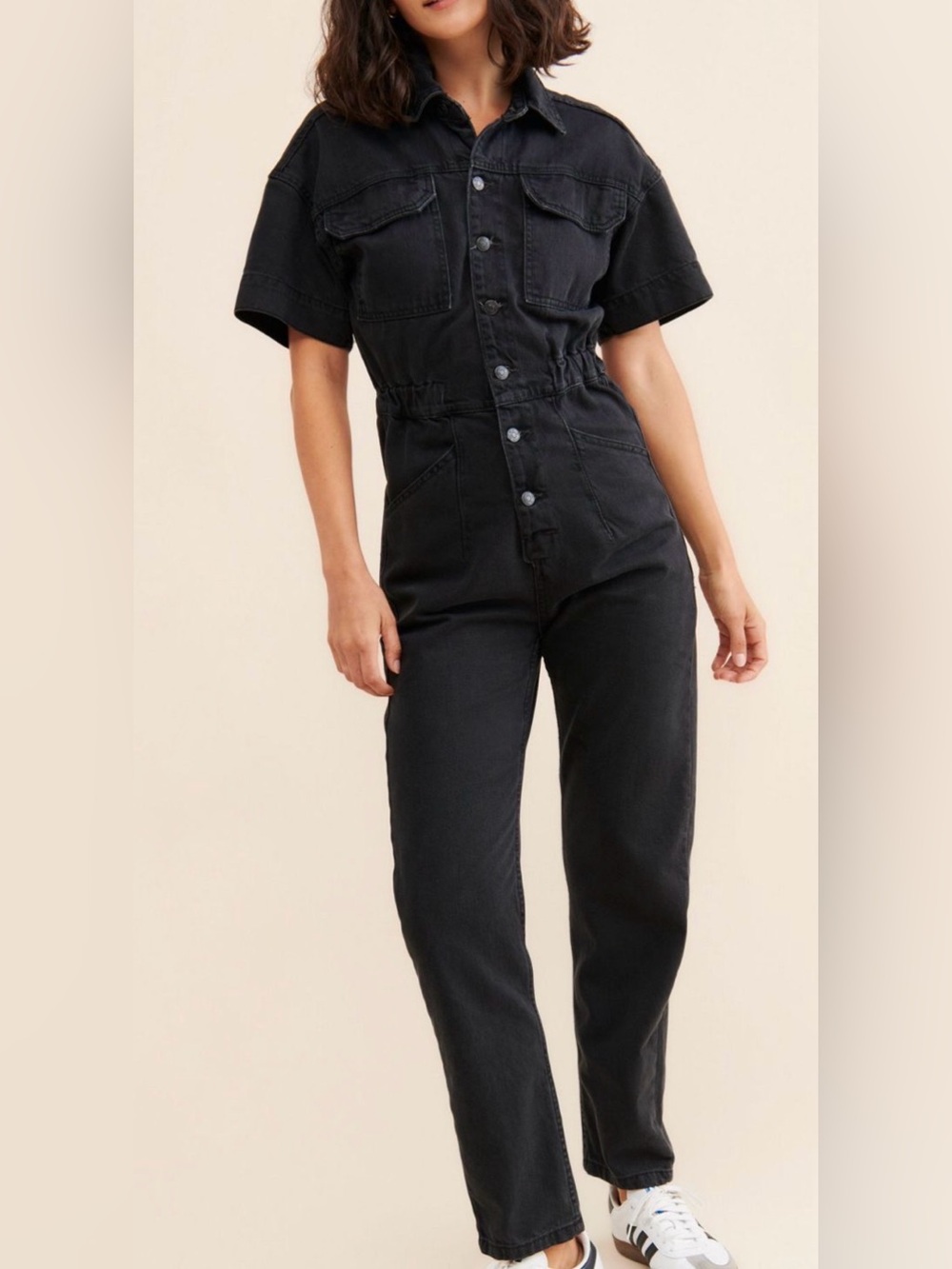 We The Free Marci Denim Coveralls, Washed Black/Gray, Size M - Picture 14 of 14